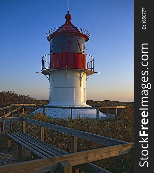 Untypical base lighthouse on the Noth Sea island of Germany, Amrum.
