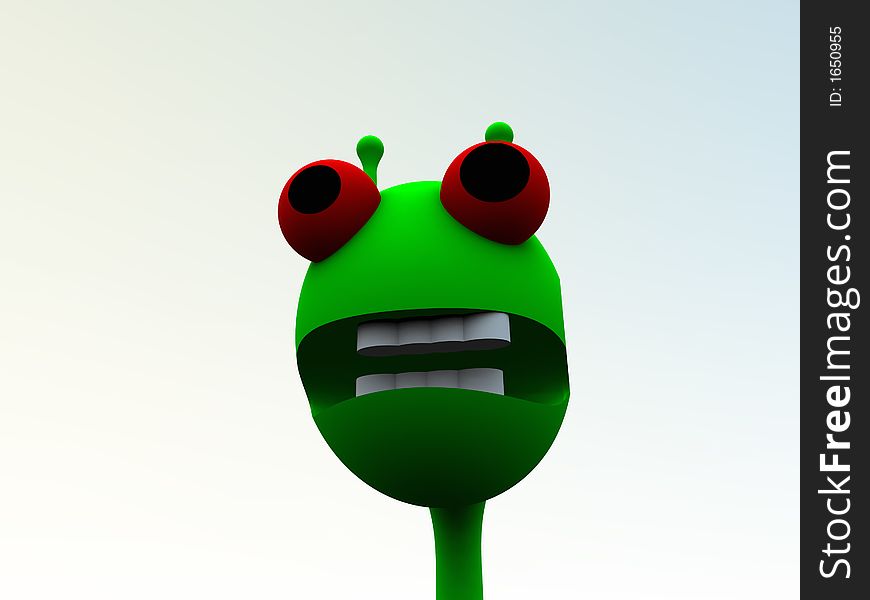 A computer created image of a alien a traditional little green man. A computer created image of a alien a traditional little green man.