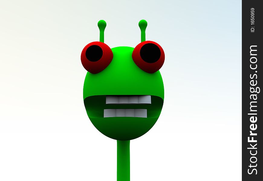 A computer created image of a alien a traditional little green man. A computer created image of a alien a traditional little green man.