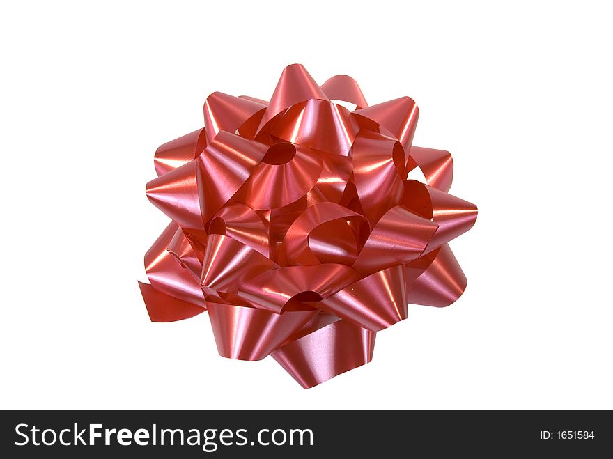 Red Christmas ribbon isolated on white. Red Christmas ribbon isolated on white
