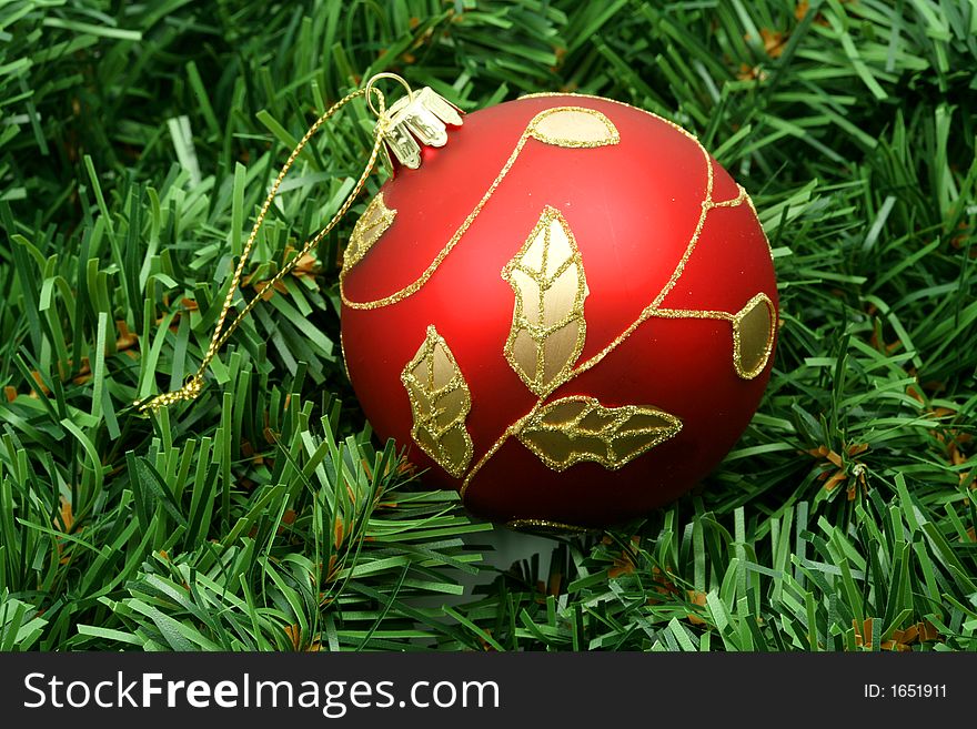 Christmas balls used as ornaments with shiny surfaces and textures