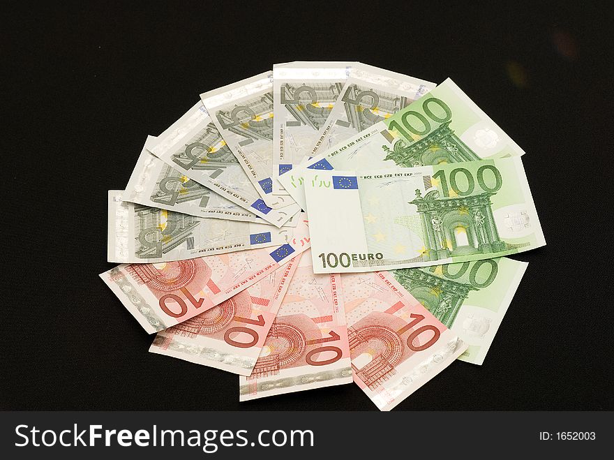 European money in different wievs