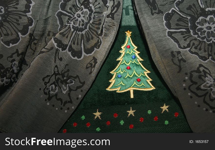 Christmas Tree Hand Towel Close Up