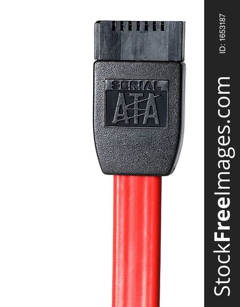 Serial ata (sata) cable isolated on white background. Serial ata (sata) cable isolated on white background