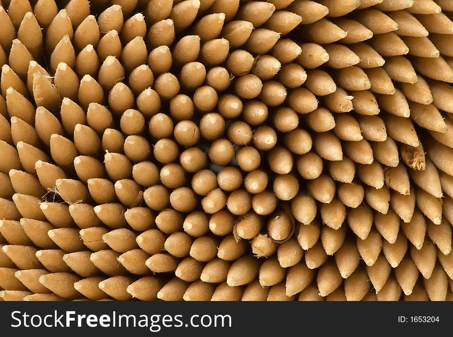 Circular background of tips of toothpicks. Circular background of tips of toothpicks