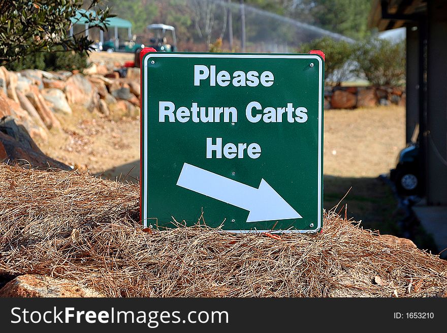 Photographed golf cart sign at local course in Georgia.