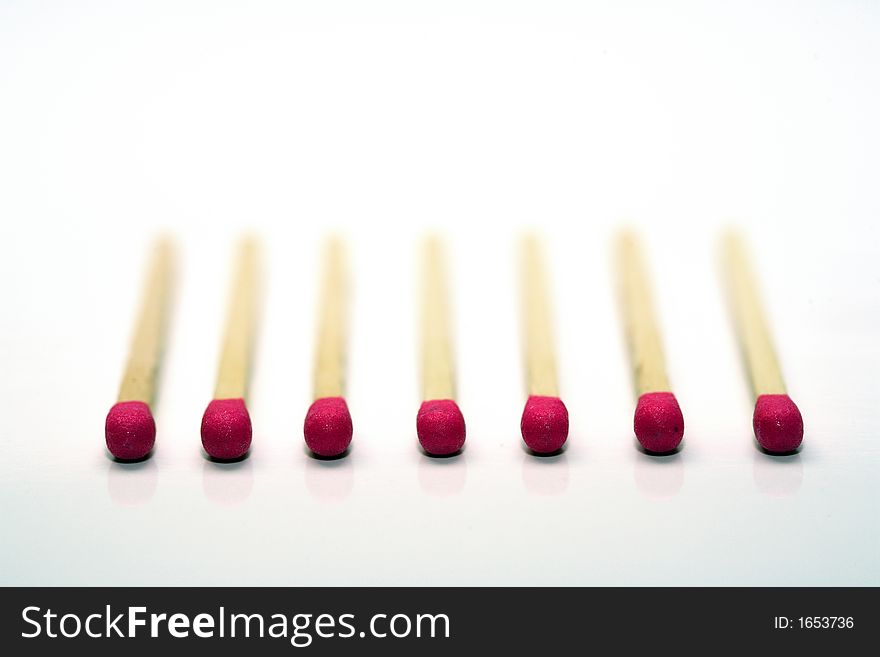 Some matches and a white background