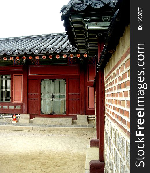 Inner wooden doors of Gyeongbokgung Palace in Seoul Korea. Inner wooden doors of Gyeongbokgung Palace in Seoul Korea