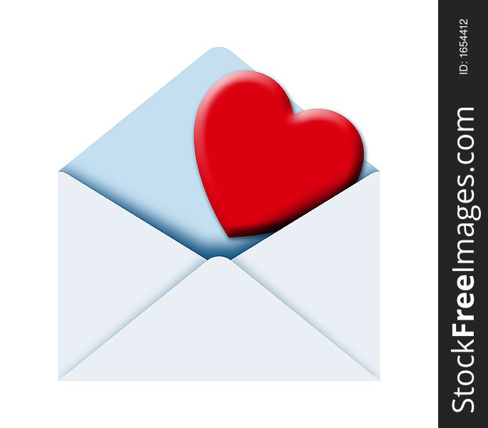 Illustration of a poste envelope with heart inside