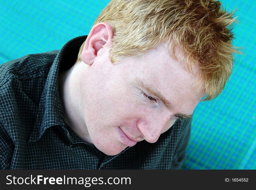 Portrait of a blond man with a fair complexion. Portrait of a blond man with a fair complexion