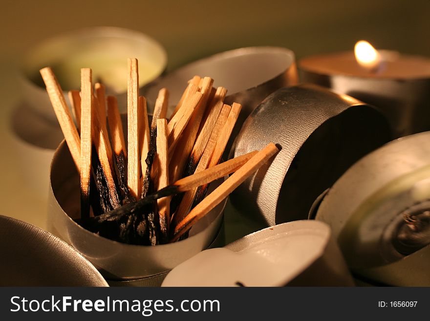 Burnt matchsticks