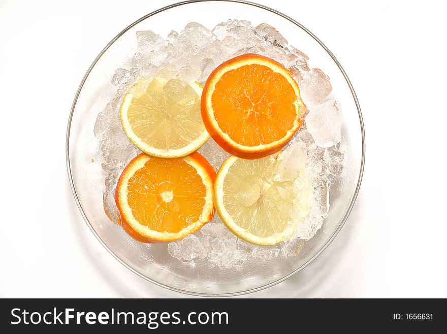 Some lemons and some oranges. Some lemons and some oranges