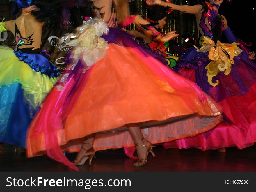 Woman dressed like butterfly dancing during a perfomance. Woman dressed like butterfly dancing during a perfomance