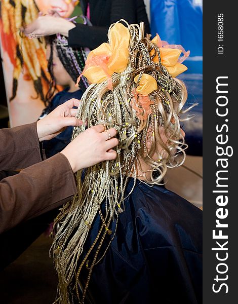 Woman coiffure.