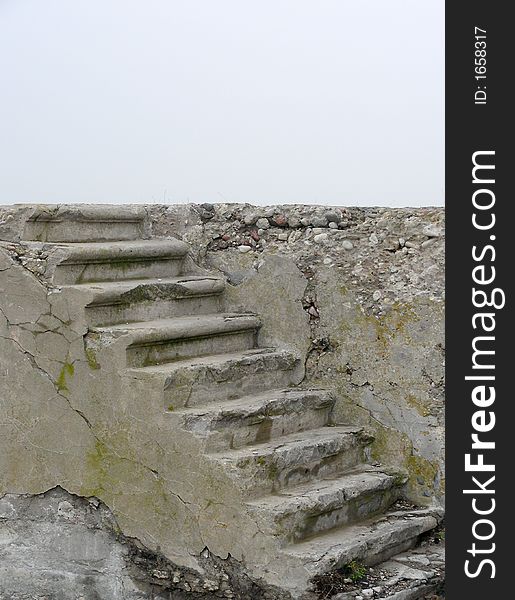 Old cement stairs of forts in Liepaja (Latavia)