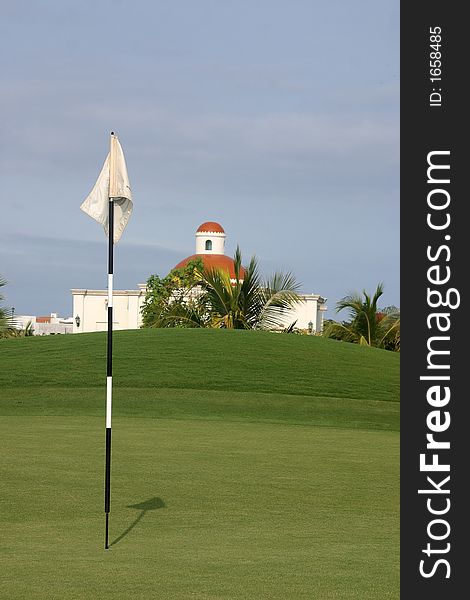 Detail of golf court in Cancun, Mexico