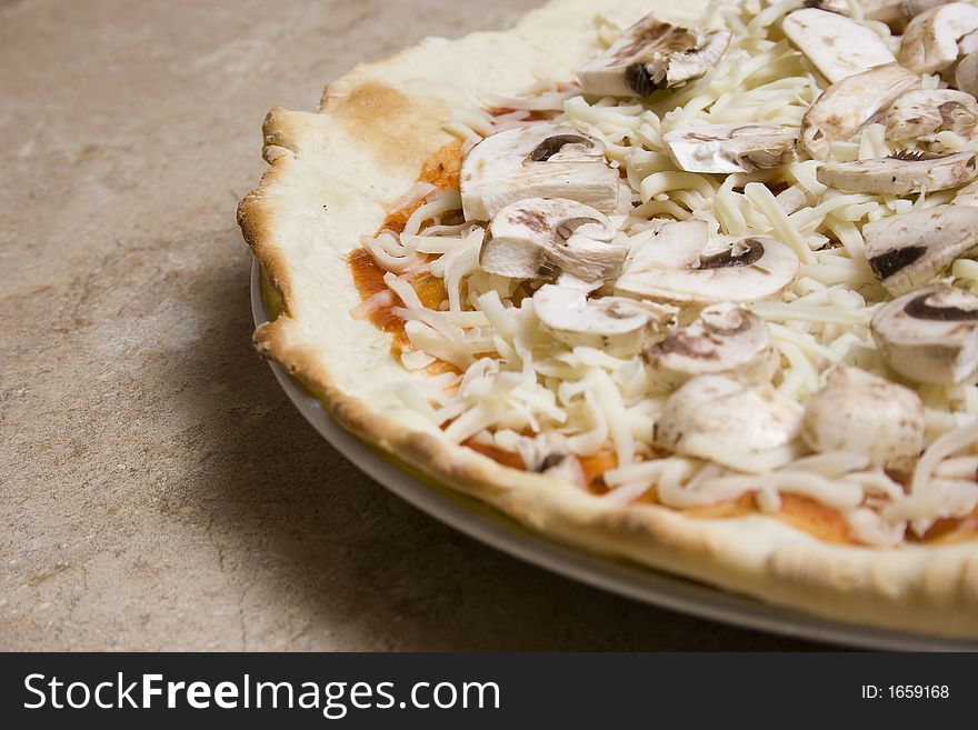 Pizza with uncooked top