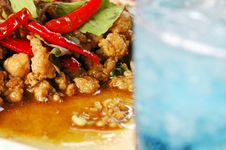 Fried Pork With Holy Basil Royalty Free Stock Images Fried Pork With Holy Basil Royalty Free Stock Images