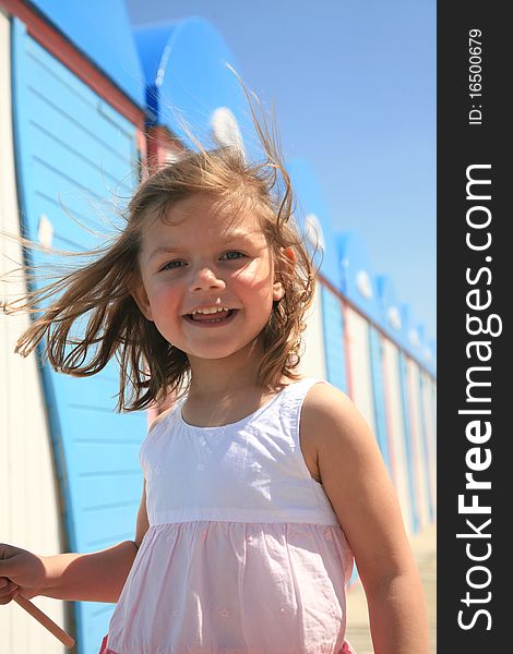 portrait of young girl at beach