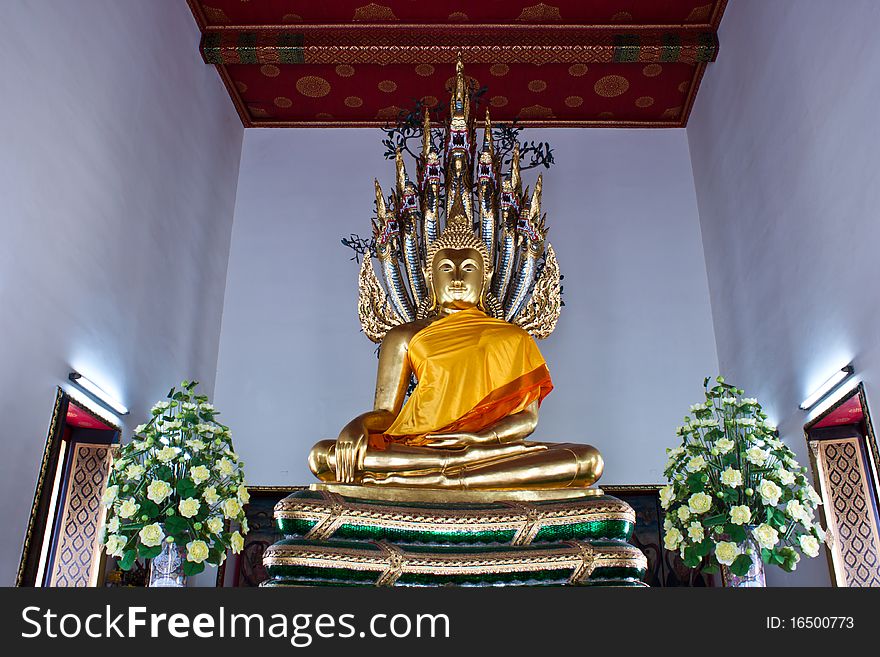 Buddha with seven naga in Thailand. Buddha with seven naga in Thailand