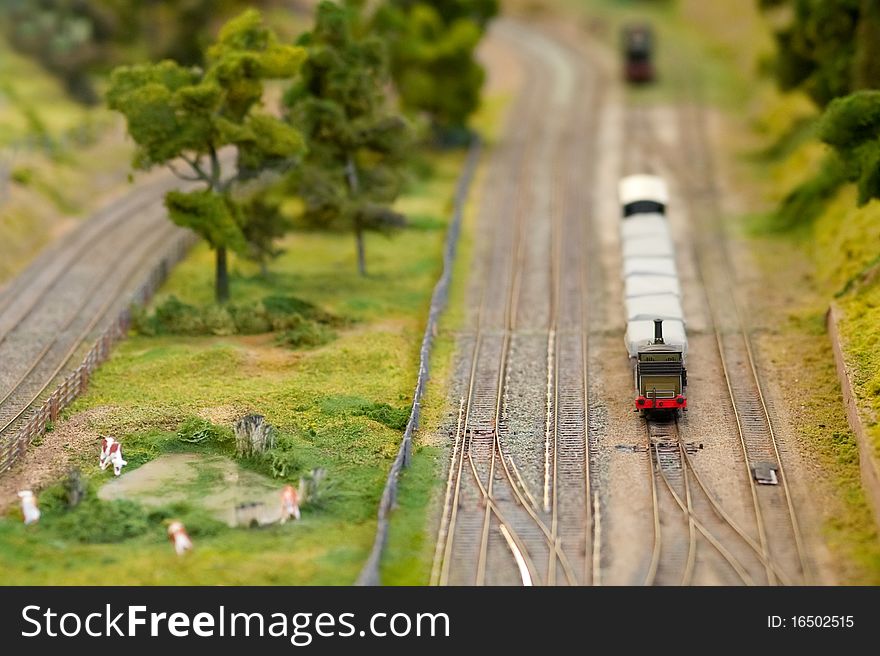 Freight wagons on a miniature train set with shallow d.o.f. Freight wagons on a miniature train set with shallow d.o.f