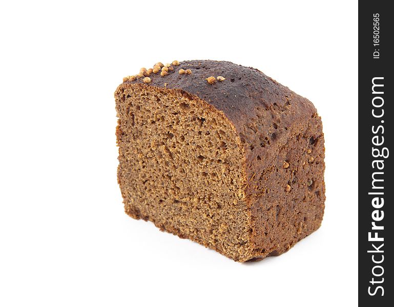 Isolated part of bread over white background
