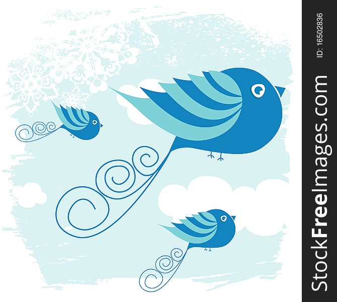 Blue bird design background vector