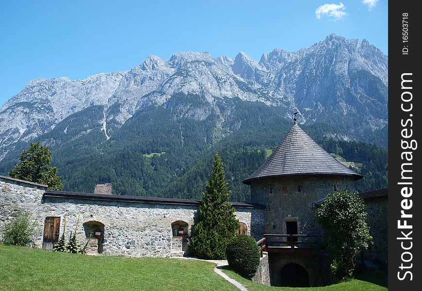 Fragment of a medieval castle in Austria Hohenwerfen. Fragment of a medieval castle in Austria Hohenwerfen