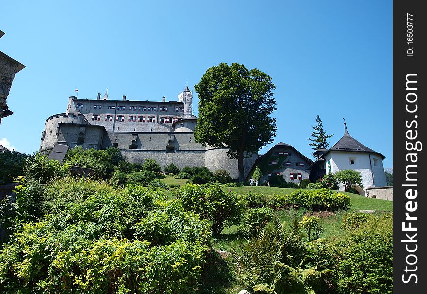 Fragment of a medieval castle in Austria Hohenwerfen. Fragment of a medieval castle in Austria Hohenwerfen