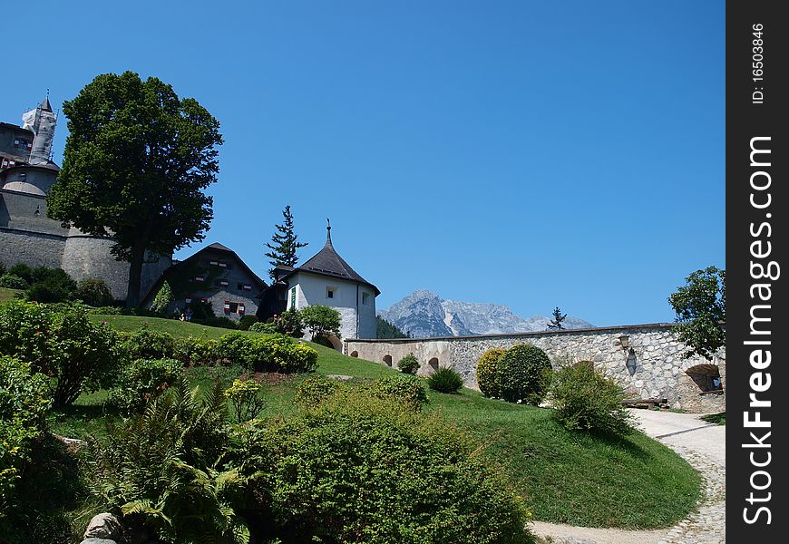 Fragment of a medieval castle in Austria Hohenwerfen. Fragment of a medieval castle in Austria Hohenwerfen