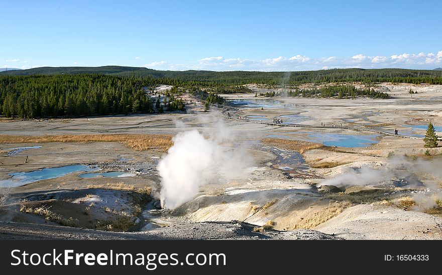 Geyser basin Norris basin yellow stone national park. Geyser basin Norris basin yellow stone national park