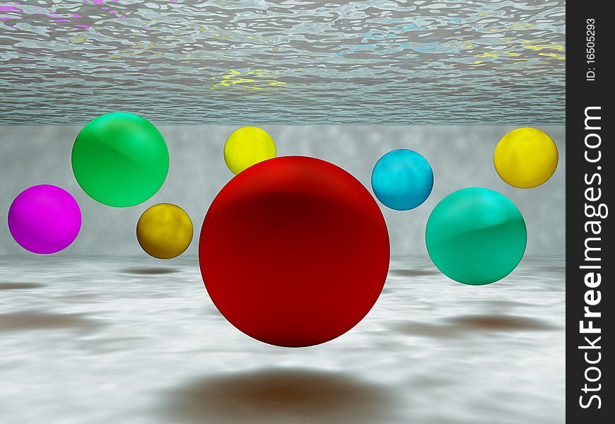 Abstract 3d image of painted balls