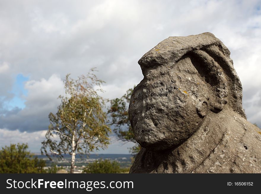 Slavanian pagans stone idol near Izum city. Slavanian pagans stone idol near Izum city