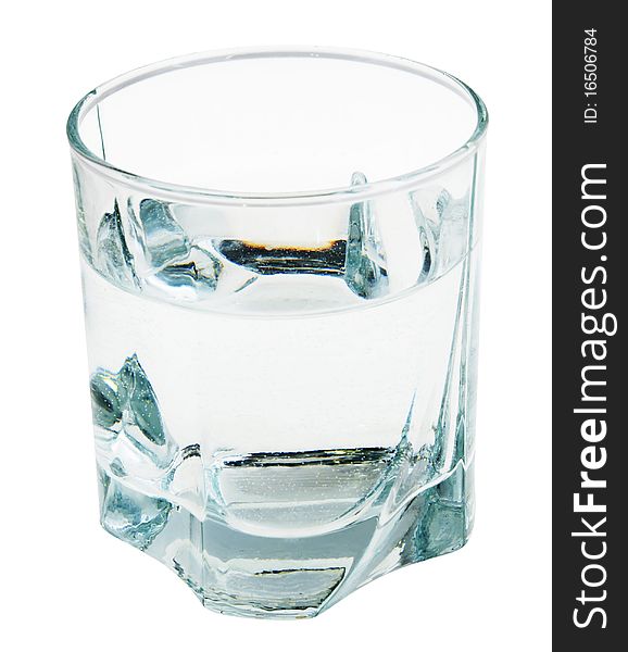 Glass filled with water isolated