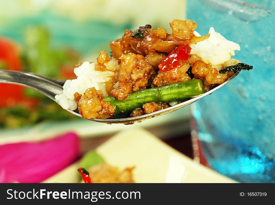 Fried Pork With Holy Basil