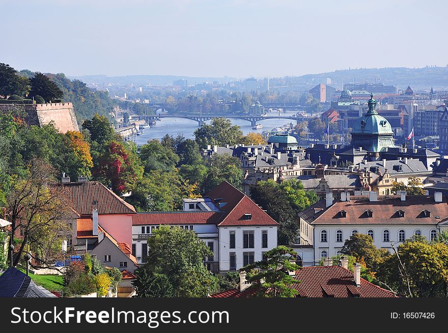 View of Prague from the highest point of the city. View of Prague from the highest point of the city.