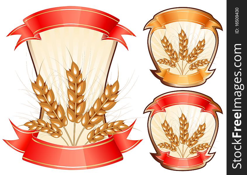 Label for a product with ears of wheat. Label for a product with ears of wheat.