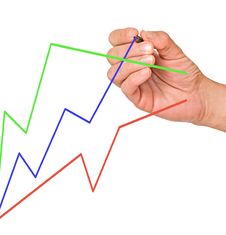Man Drawing Colorful Charts Royalty Free Stock Photography Man Drawing Colorful Charts Royalty Free Stock Photography