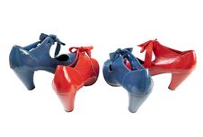 Female Blue And Red Shoes | Isolated Stock Photos Female Blue And Red Shoes | Isolated Stock Photos