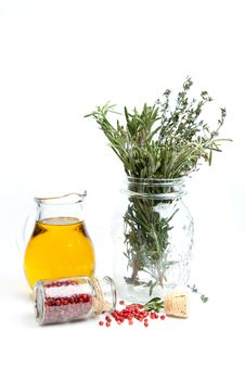 Olive Oil With Provence Herb Royalty Free Stock Image