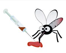 Syringe With Blood And Midge Drinker Blood Royalty Free Stock Photography Syringe With Blood And Midge Drinker Blood Royalty Free Stock Photography