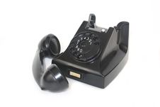 Black Telephone With Receiver Off Royalty Free Stock Photography Black Telephone With Receiver Off Royalty Free Stock Photography