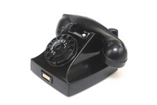 Black Antique Telephone Side View Royalty Free Stock Images Black Antique Telephone Side View Royalty Free Stock Images