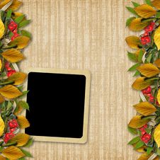 Card For The Holiday With Autumn Leaves Royalty Free Stock Photos Card For The Holiday With Autumn Leaves Royalty Free Stock Photos