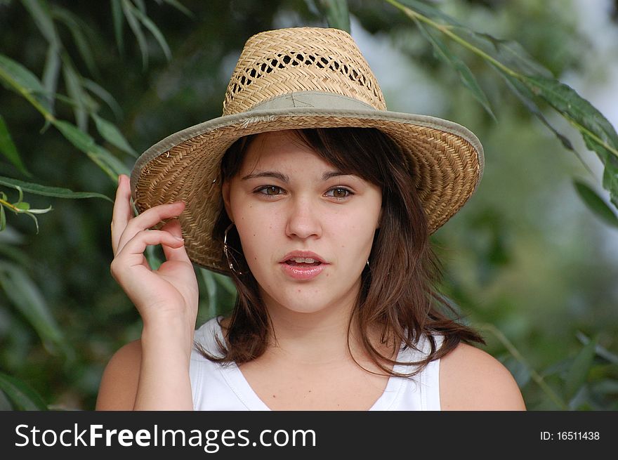 Teen girl outdoor at summer. Near Kiev,Ukraine