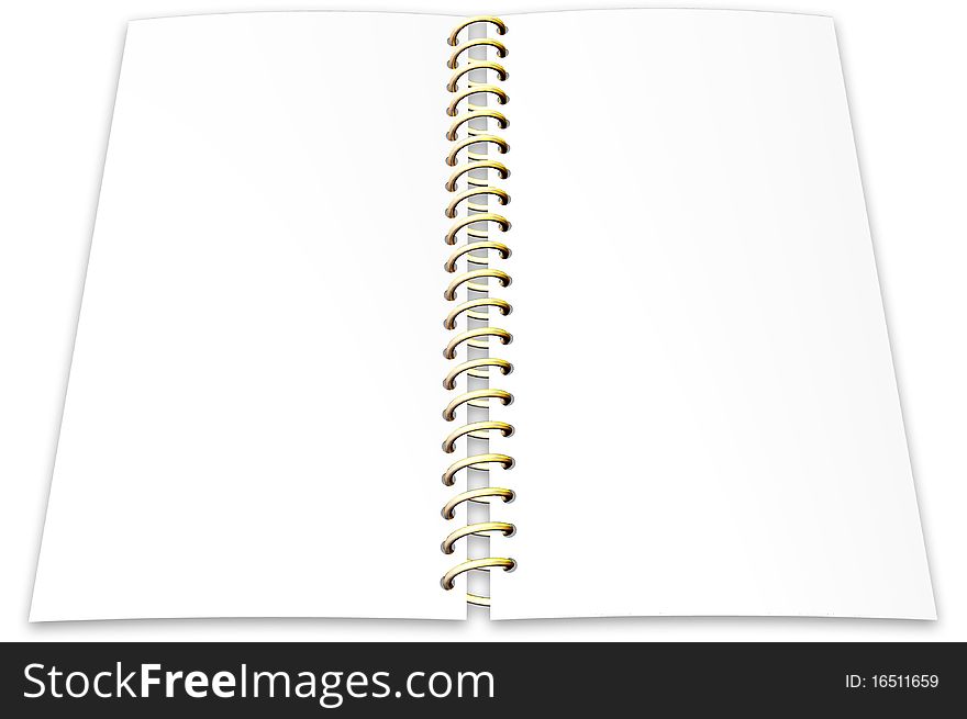 A simple Sheet paper Background with metal spiral. A simple Sheet paper Background with metal spiral