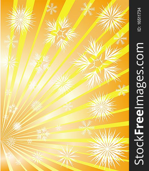 Golden Fireworks From Snowflakes