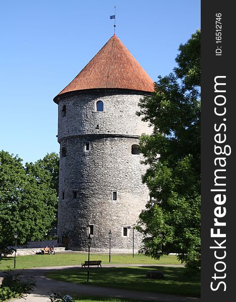 The Tower Kiek in de Koek - look in the kitchen - is one of the towers of the old city wall of Tallinn, the capital of Estonia. The Tower Kiek in de Koek - look in the kitchen - is one of the towers of the old city wall of Tallinn, the capital of Estonia