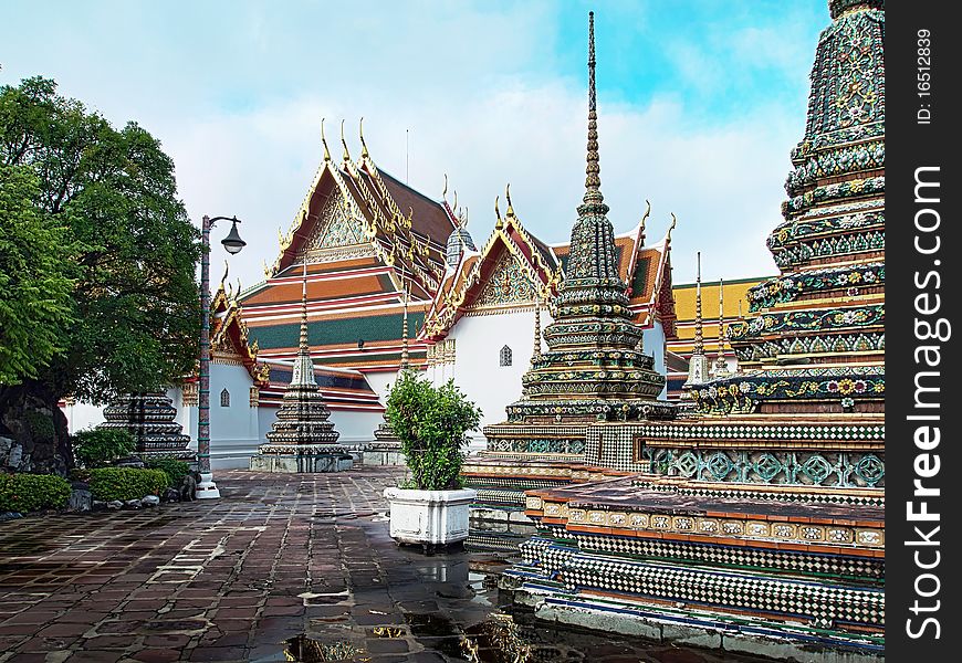 Perspective of thai Temple in Bangkok