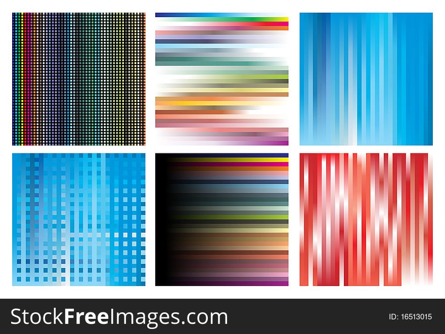 Collection of linear structures of different colours. A illustration